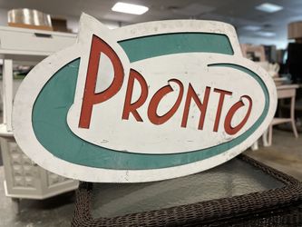 Large Vintage Pronto Metal Sign