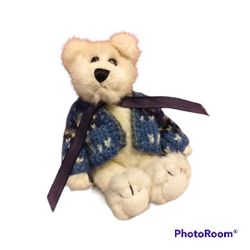 Boyd Bears Plush Hans Berriman White Bear in Blue Sweatern RARE!