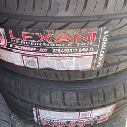 New tires 225/45/17 Lexani tires $103 each tire plus tax if you need installation and balance $25 each tire