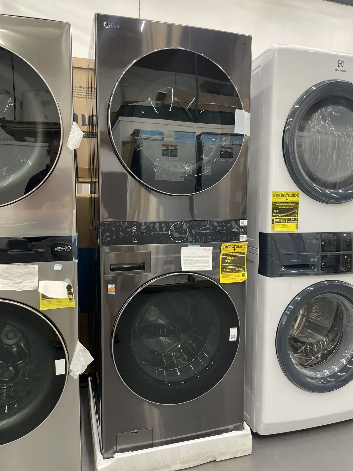 *Open Box* LG ThinQ Washtower - Electric Dryer w/ Steam - Black Steel