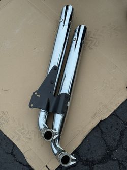 OEM Triumph Rocket III 2300 Stock Exhaust Mufflers PAIR Upper Lower Chrome