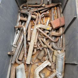 Tool box of different size Allen wrenches 