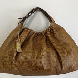 Authentic Gucci Exotic Skin Brown Handbag Made In Italy Preowned 