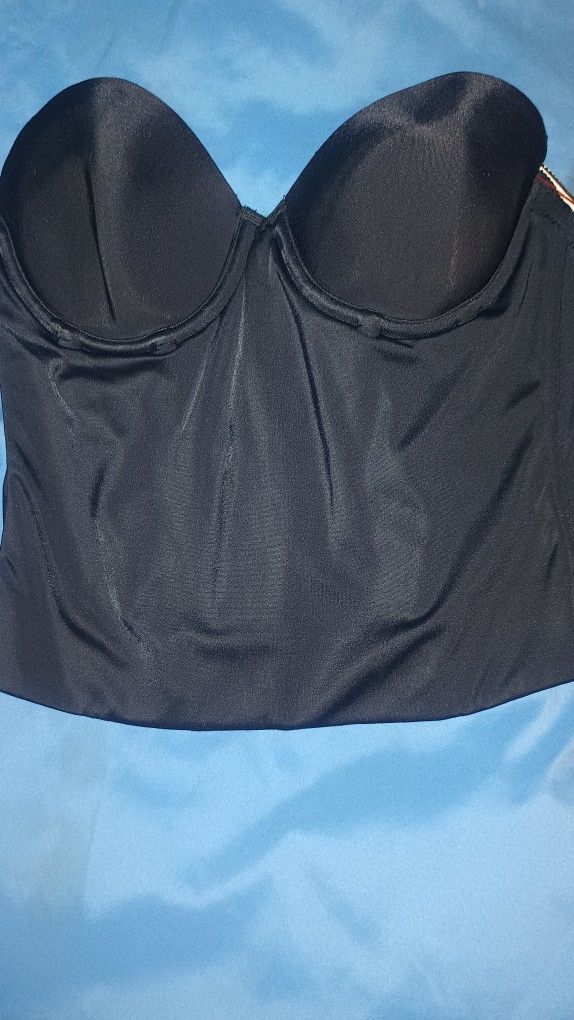 Corset Black Strap Less Bra 36A /Corset Brasier Estraples 36A