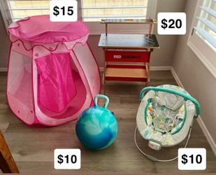Infant Bouncy Seat Baby Bouncer Kids Children’s Toy Tool Work Bench Red Toolbox Toy Hopper Ball Clouds Hopping Toys Kids  Fairy Tent Princess Playhous