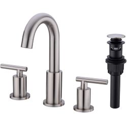 2-Handle 8 inch Widespread Brass Bathroom Sink ص