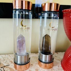 Crystal Infused Glass Water Bottles 