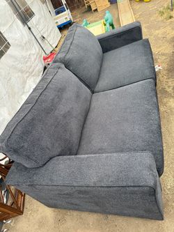 Dark Gray Fabric 2-Seat Sofa