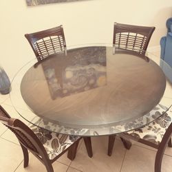 Glass Top Dinner Table $50 