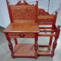 Antique Oak Foyer / Umbrella Table