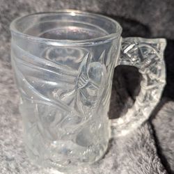 Vintage Batman Forever Glass Mug-Gotham City-Riddler-1995-McDonald's-DC Comics