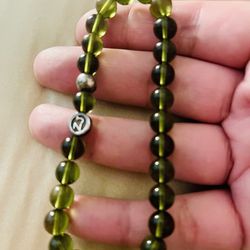 Genuine Moldavite Bracelet with Sterling Silver