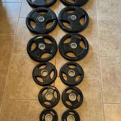 Olympic Rubber Coated 245lb Weight Plate Set 2.5-45