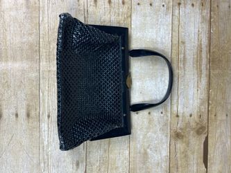 Vintage Whiting & Davis Black Metal Mesh Handbag Made in USA Evening Bag 1950s
