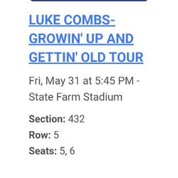 Luke Combs Concert 2 Tickets $130 For Both 