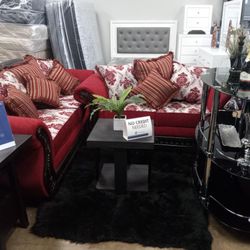 New Red Living Room Set