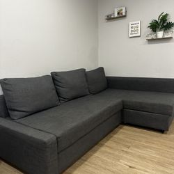 Sleeper sectional,3 seat w/storage, Skiftebo dark gray