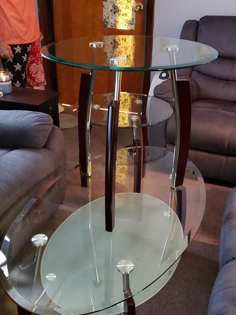 Glass accent tables