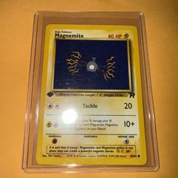 Pokémon 1st Edition Magnemite 60/82 Pokemon Card Team Rocket LP Vintage Vtg WOTC