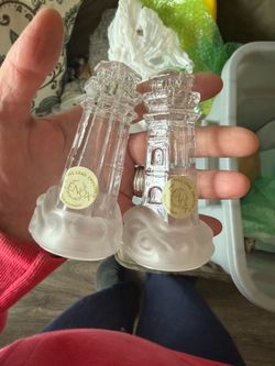 Crystal Glass Lennox Lighthouse Salt and Pepper Shaker Set