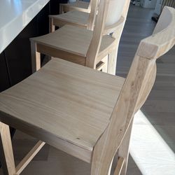 Natural Wood Color Countertop Chairs