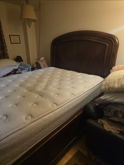 Dark Wood Arched Headboard