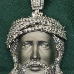 VVS D Moissanite Iced Jesus Piece Pendant – 925 Sterling Silver