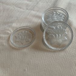 $10 lovely set of six cut glass coasters