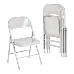 Homy Casa FRIEDA EIFFEL MORANDI GREY 4PK 18.3" Folding Chair Set for Home and Workspace