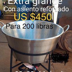 Cazo Chicharrónero Extra Grande De Acero Inoxidable 