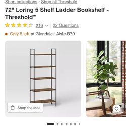 72" Loring 5 Shelf Ladder Bookshelf By Threshold