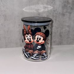 Custom Glass 17oz Mug Mickey And Minnie