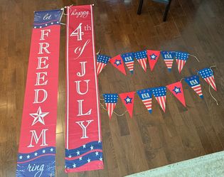 4th of July Decorations Whole Lot $8 Bunting Banners ISA Freedom