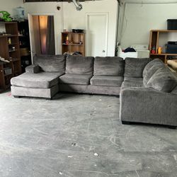 Dark grey sectional couch pickup only