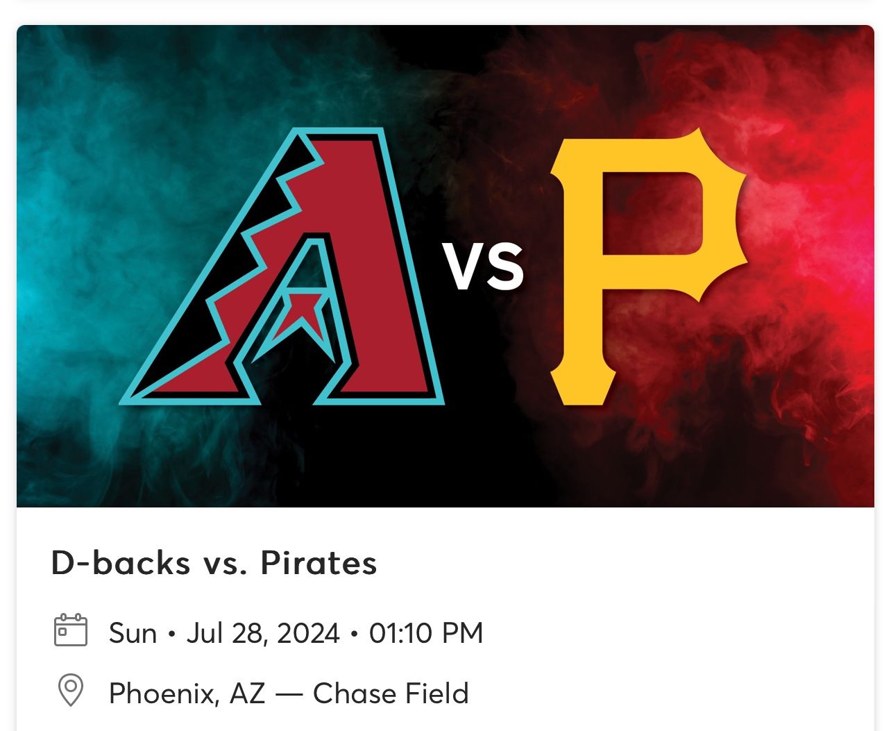Diamondbacks vs Pittsburgh Pirates
