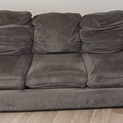 Queen Sofa Sleeper 3 Piece Living Room Set Dark Gray