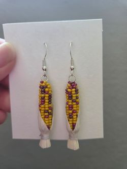 Beaded Corn Dangle Earrings