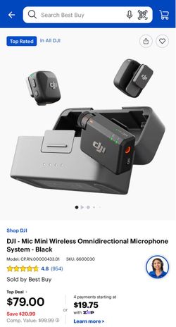 DJI Mic Mini Wireless Omnidirectional Microphone System - Black
