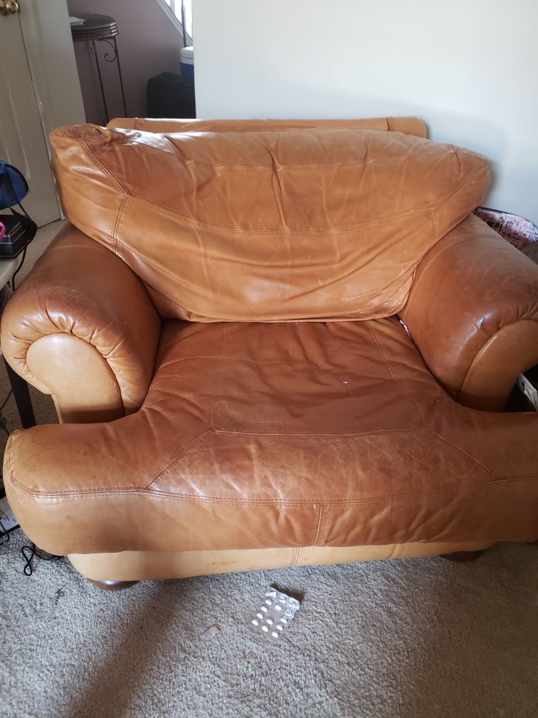 Leather Living Room sofa and chair