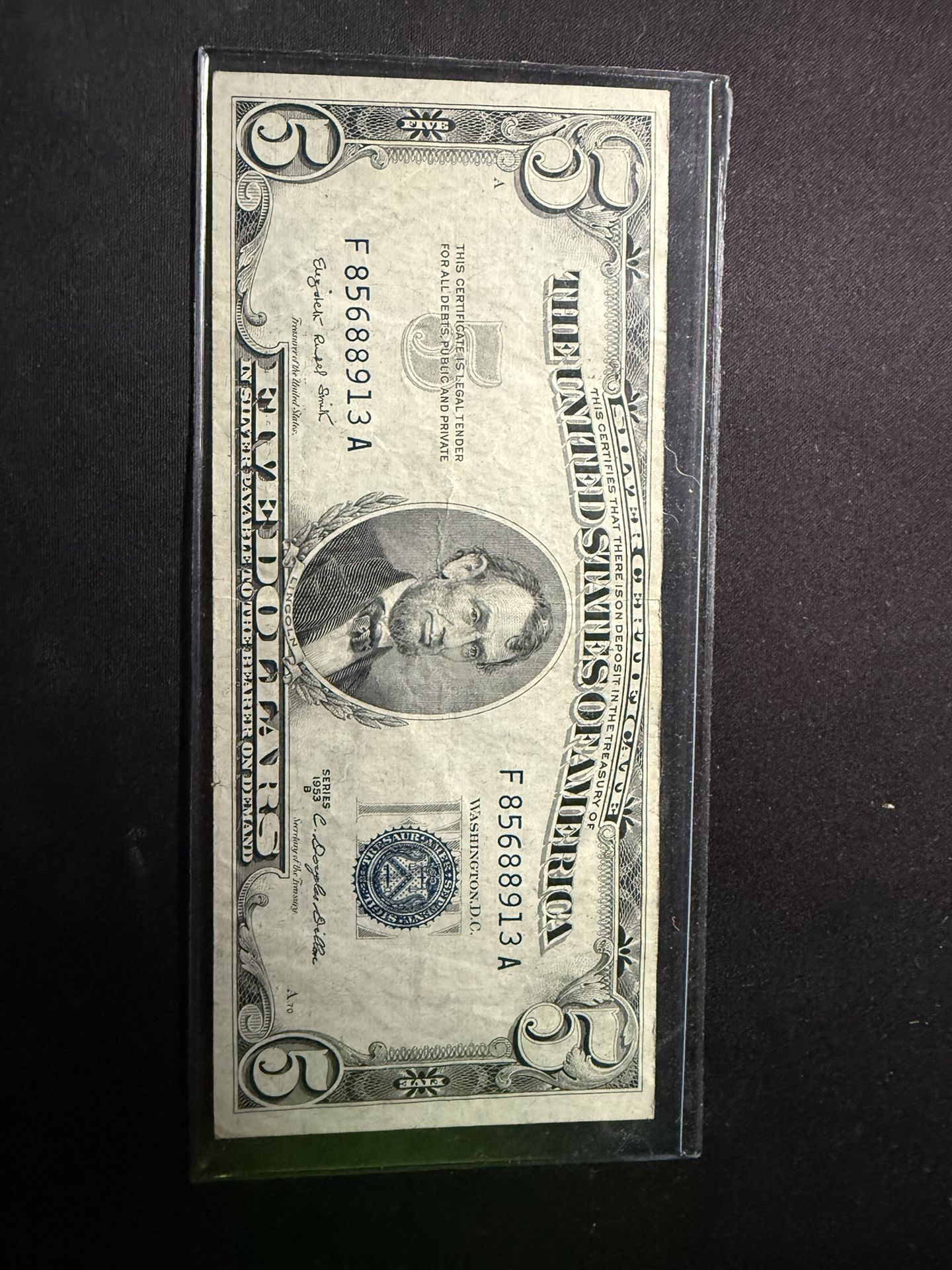 1953B Blue Seal $5 Bill