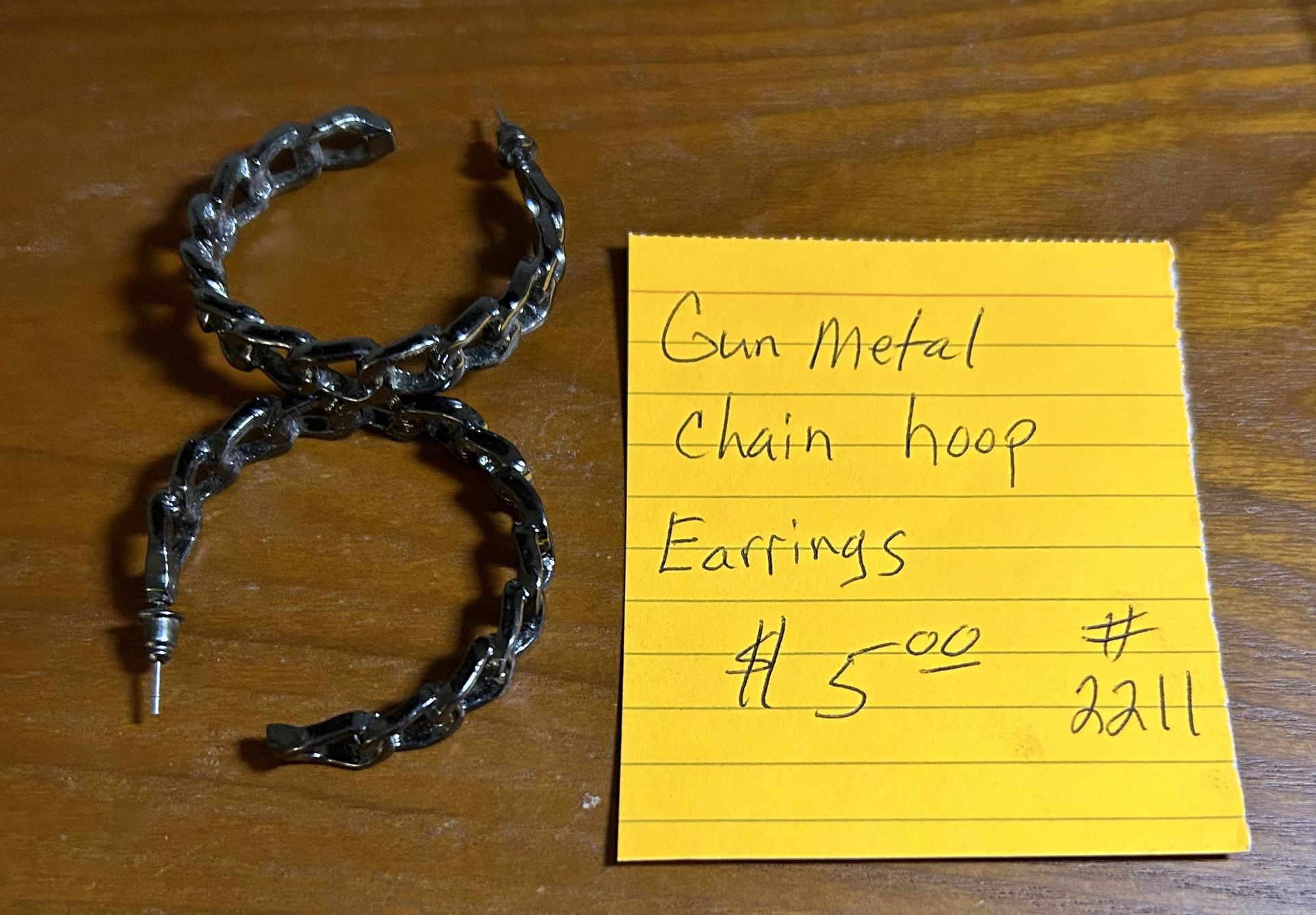 Gun Metal Chain Earrings # 2211