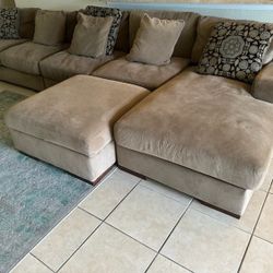 MOVING SALE: Sectional Sofa with Ottoman 