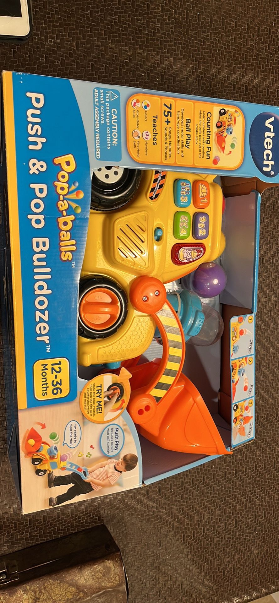 VTech, Pop-a-Balls, Push and Pop Bulldozer, Toddler Learning Toy US