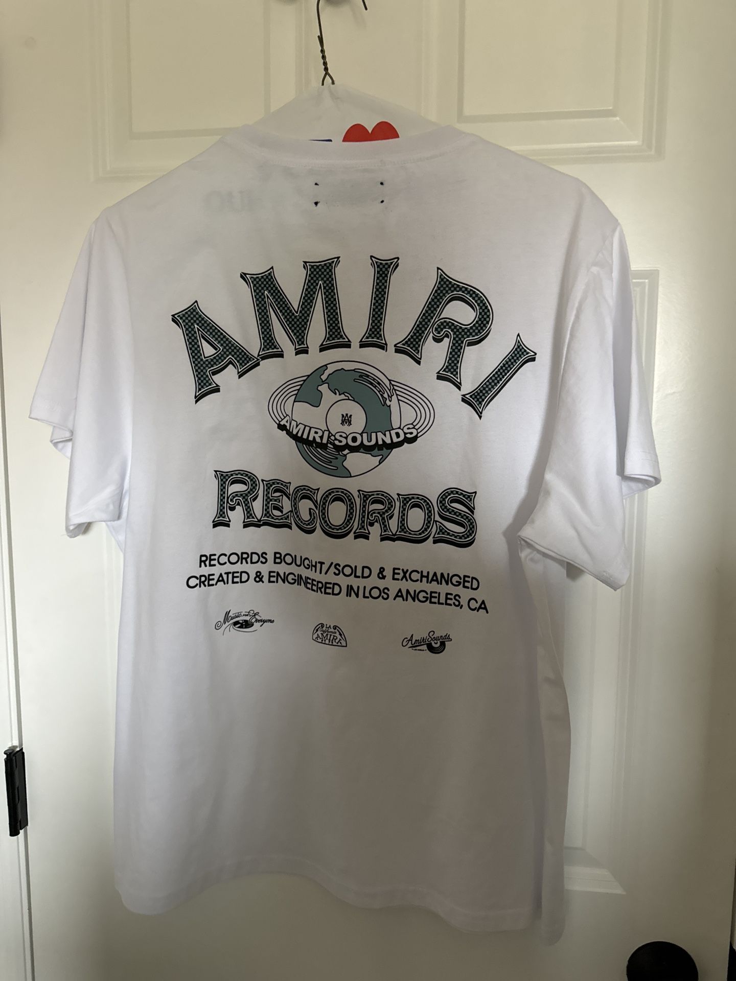 Amiri Global Records Tee White