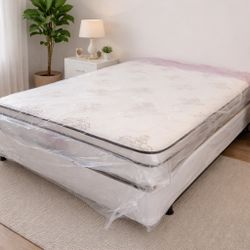 New Queen Mattress And Box Spring 2 Pc Bed Frame Is Not Included 