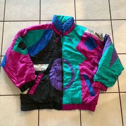Vintage Micki! 90s Colorblock Windbreaker Jacket Men L/ Women XL