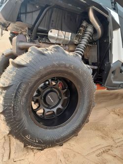 RZR Sand tire setup Method 409 Bead Grip wheels with AMS Sand King