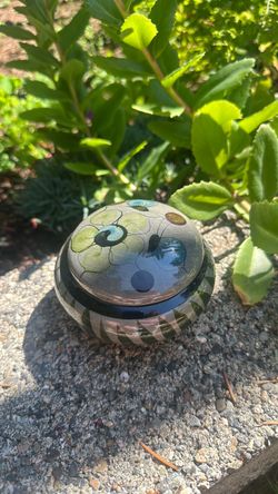 Vintage Lidded Tonala Trinket box ( hand painted