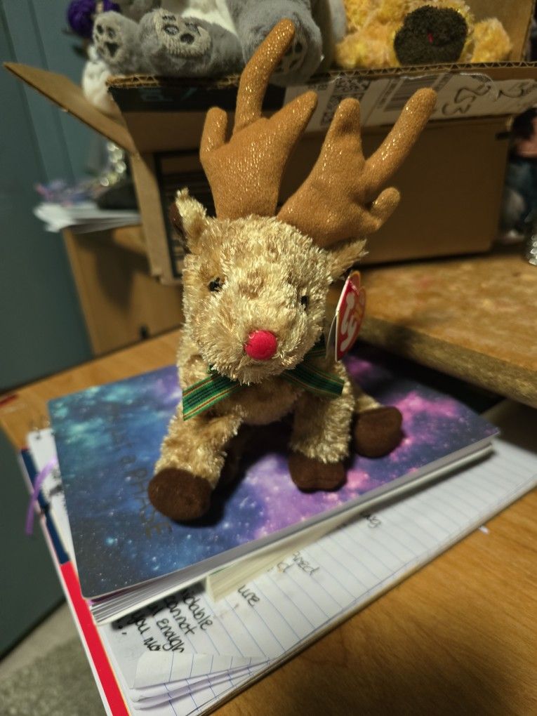 Rudy The Reindeer Beanie Baby Mint Condition 2003 PE Pellets Mint Condition With Tags Retired
