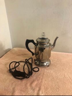Vintage 1950’s Dover Chrome Plated Coffee Percolator #616/606 Works RARE